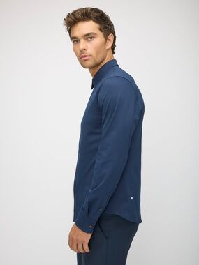 Kit and Ace Technical Navy Snap up Shirt